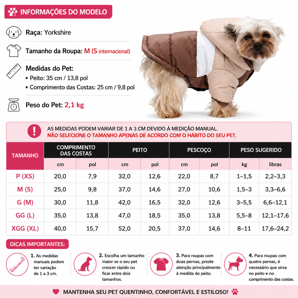 Moletom com Capuz para Cães e Gatos – Casaco de Inverno Quentinho para Pets Pequenos e Médios