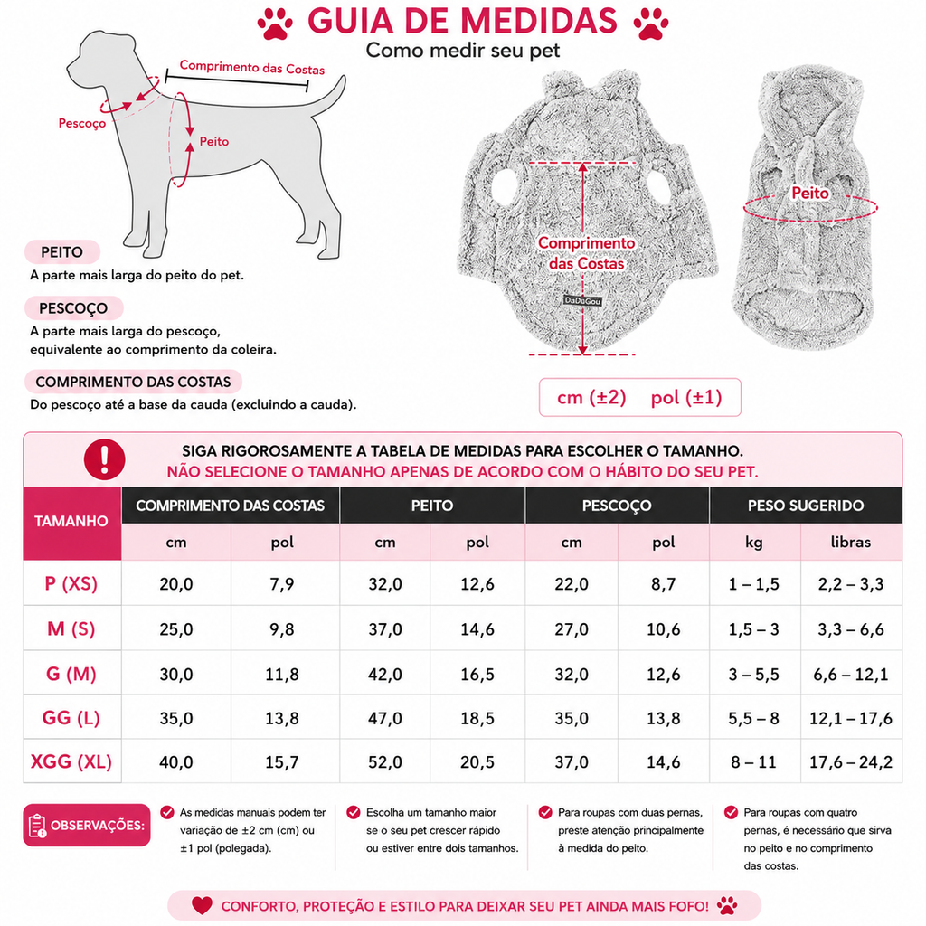 Roupa de Inverno para Cães Pequenos e Médios – Casaco Quente Impermeável para Pets