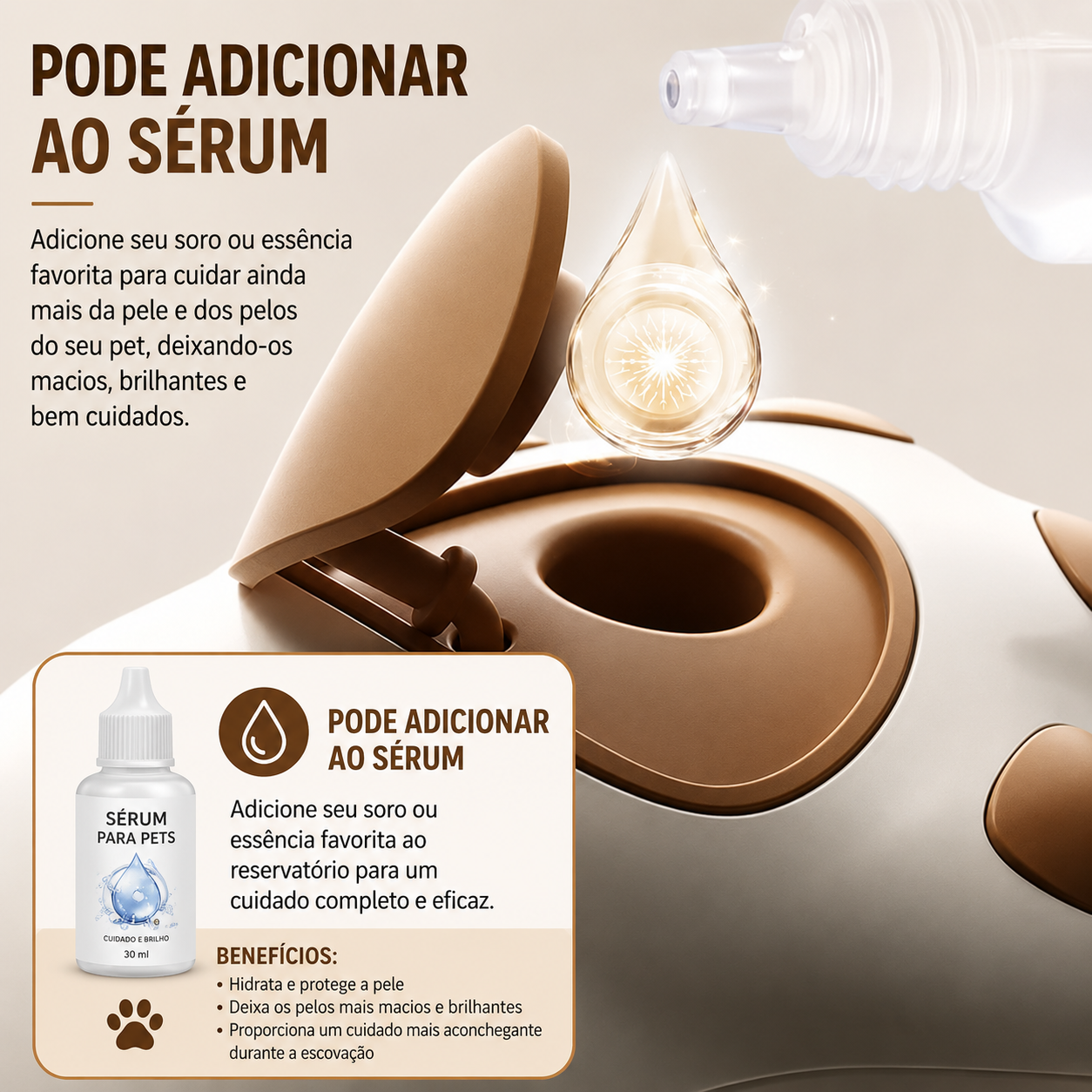 Escova Elétrica 3 em 1 para Cães e Gatos com Spray – Escova Massageadora Removedora de Pelos