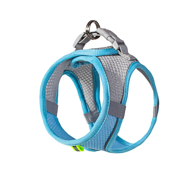 Peitoral Ajustável para Cães e Gatos com Guia – Colete Refletivo para Pets Pequenos