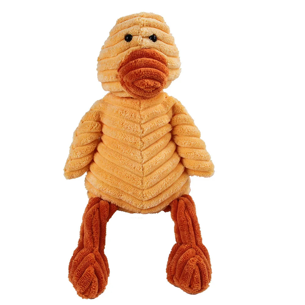 Brinquedo Mordedor de Pelúcia para Cães – Macaco de Veludo Cotelê com Som para Limpeza dos Dentes