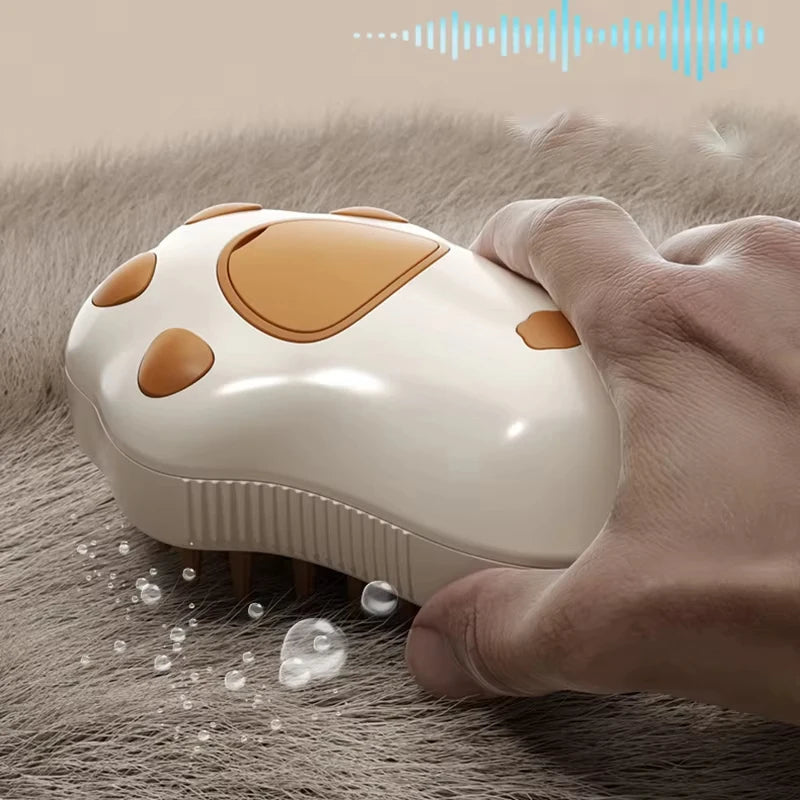 Escova Elétrica 3 em 1 para Cães e Gatos com Spray – Escova Massageadora Removedora de Pelos