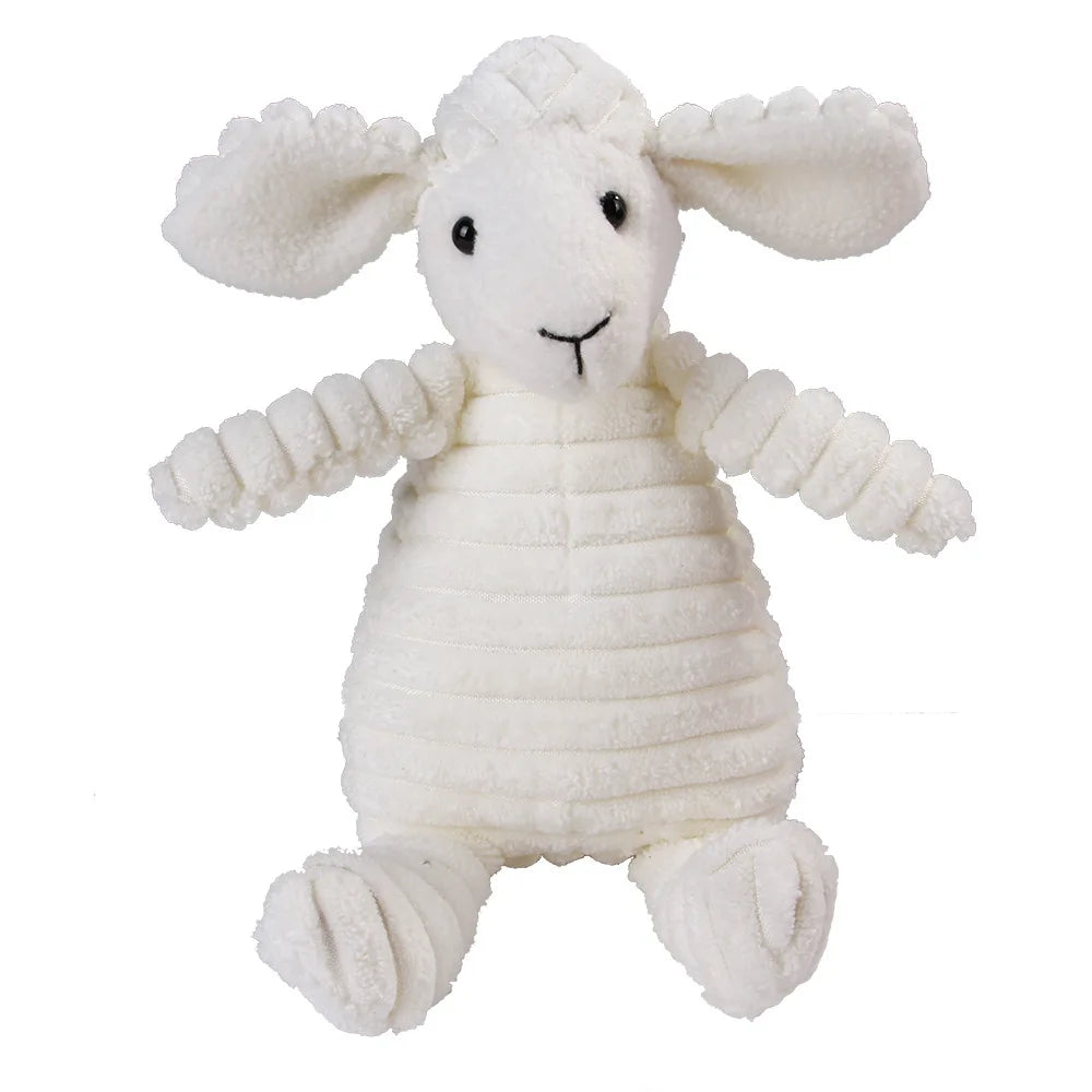 Brinquedo Mordedor de Pelúcia para Cães – Macaco de Veludo Cotelê com Som para Limpeza dos Dentes