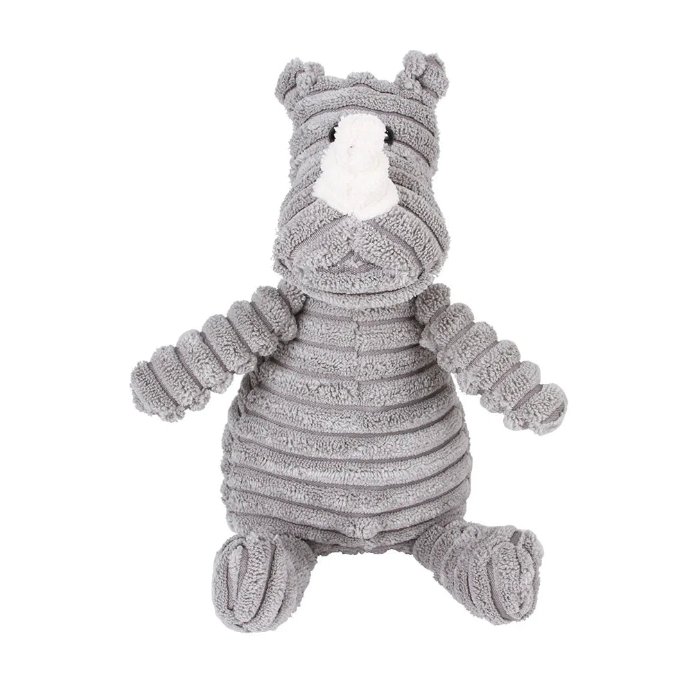 Brinquedo Mordedor de Pelúcia para Cães – Macaco de Veludo Cotelê com Som para Limpeza dos Dentes