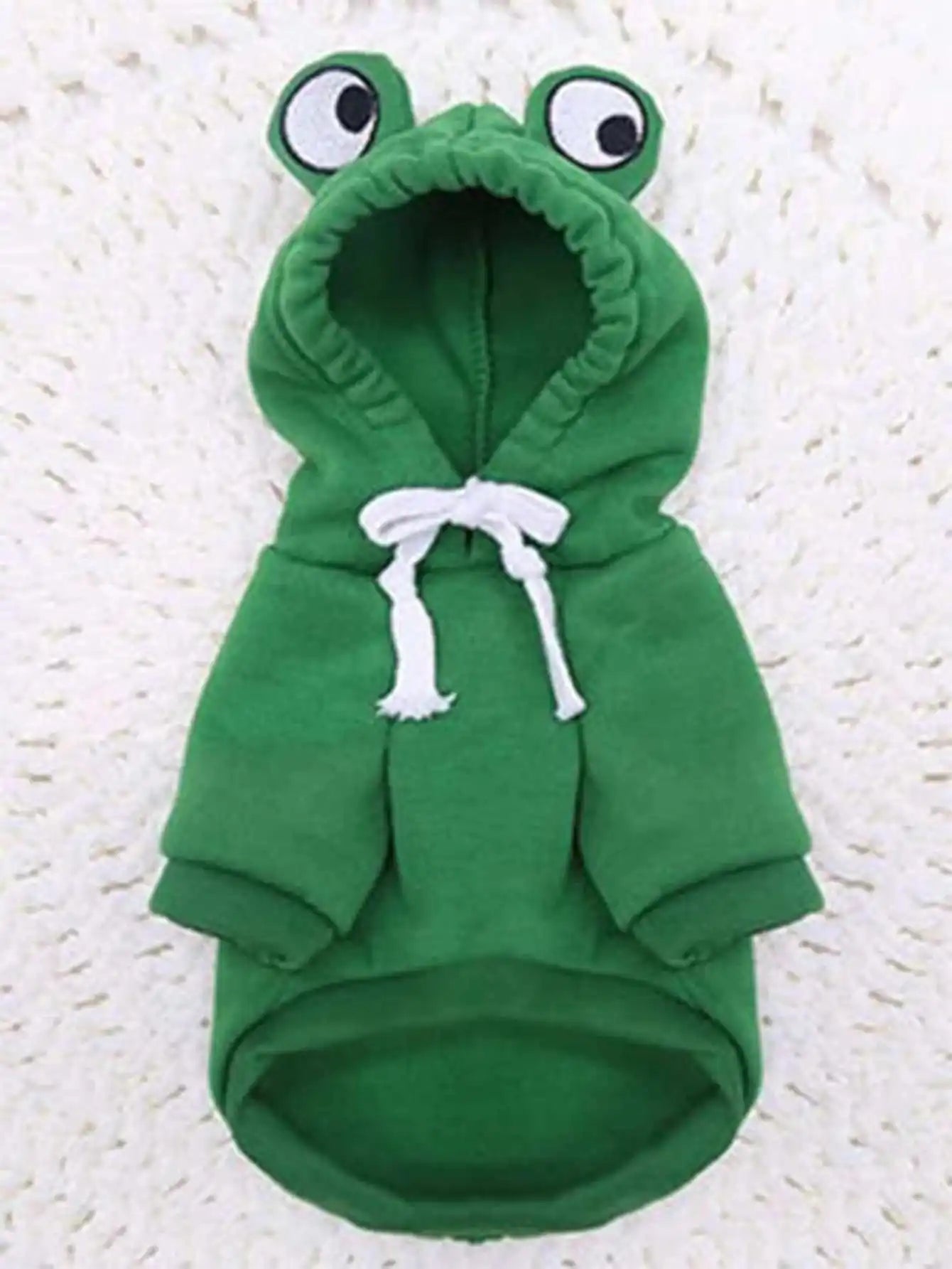 Suéter Pet Sapo Fofo para Cães de Pequeno e Médio Porte – Moletom Verde Quentinho com Design Divertido