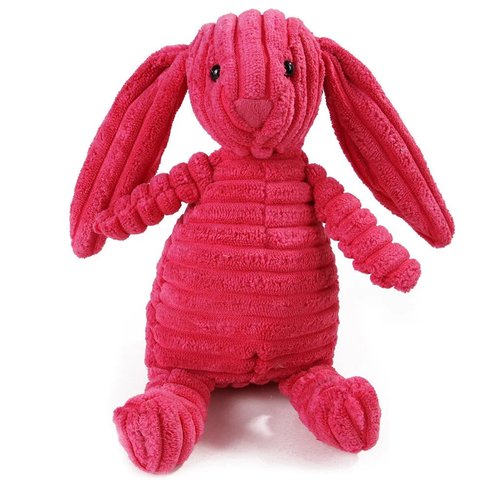 Brinquedo Mordedor de Pelúcia para Cães – Macaco de Veludo Cotelê com Som para Limpeza dos Dentes