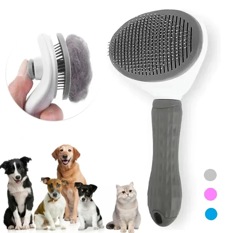 Escova Autolimpante para Cães e Gatos – Removedor de Pelos com Massageador