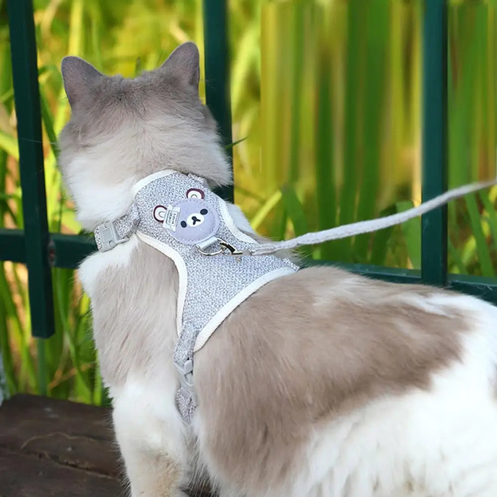 Peitoral Colete com Guia para Cães, Gatos e Coelhos Pequenos