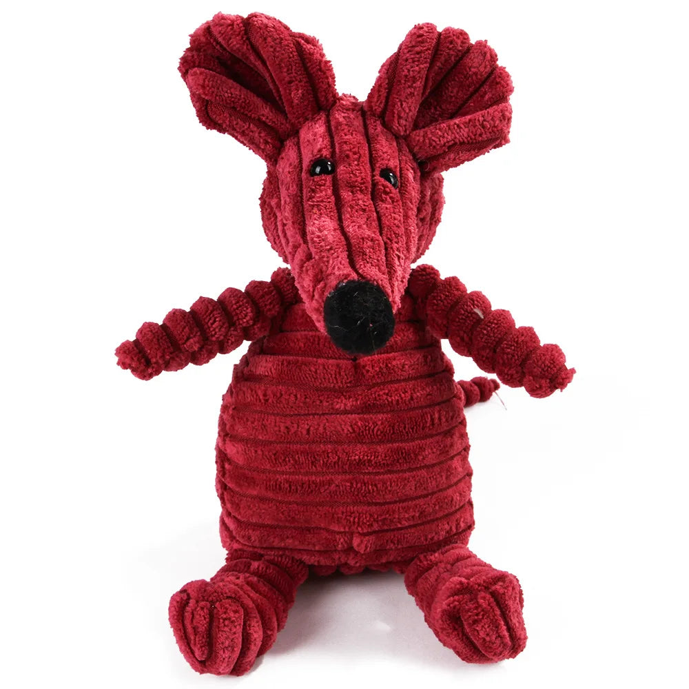 Brinquedo Mordedor de Pelúcia para Cães – Macaco de Veludo Cotelê com Som para Limpeza dos Dentes