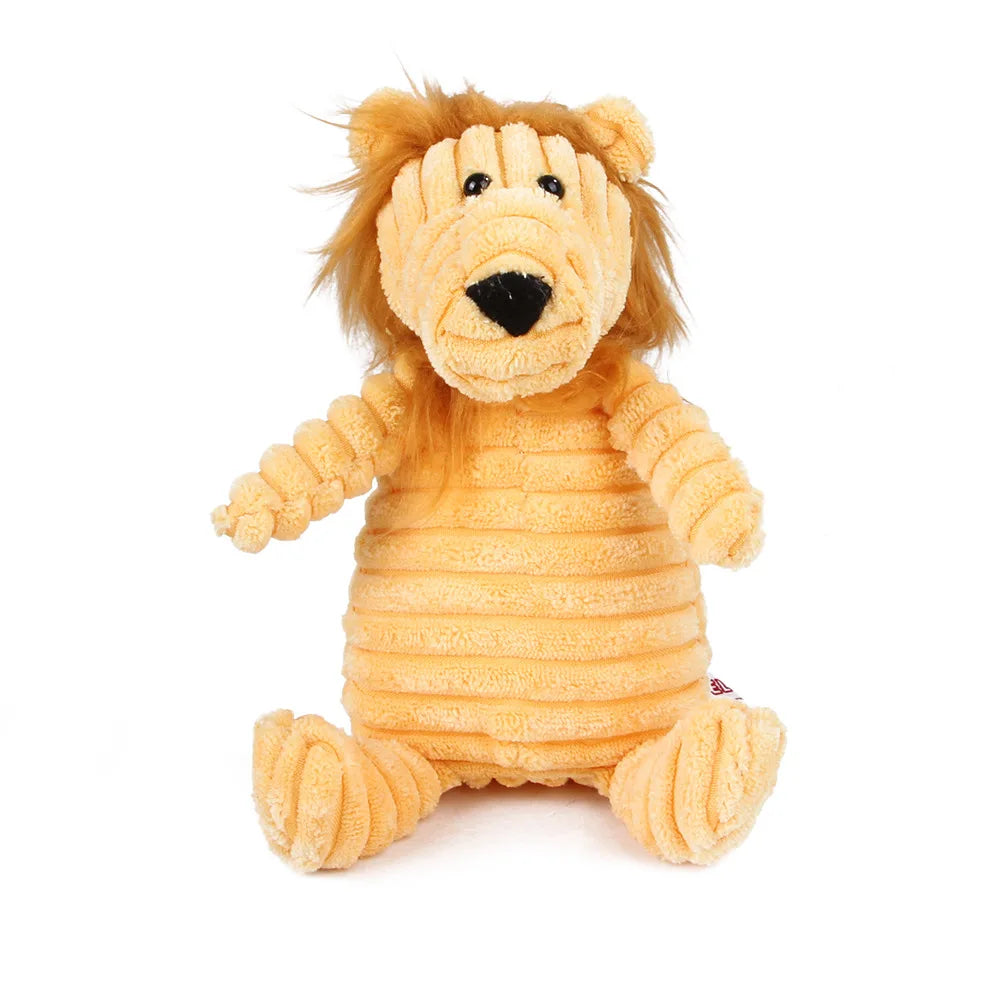 Brinquedo Mordedor de Pelúcia para Cães – Macaco de Veludo Cotelê com Som para Limpeza dos Dentes