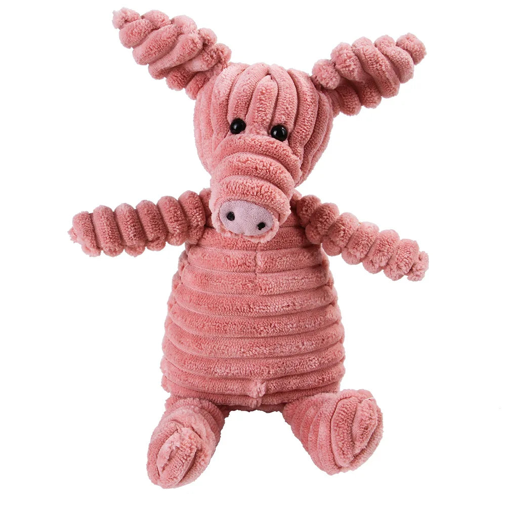 Brinquedo Mordedor de Pelúcia para Cães – Macaco de Veludo Cotelê com Som para Limpeza dos Dentes